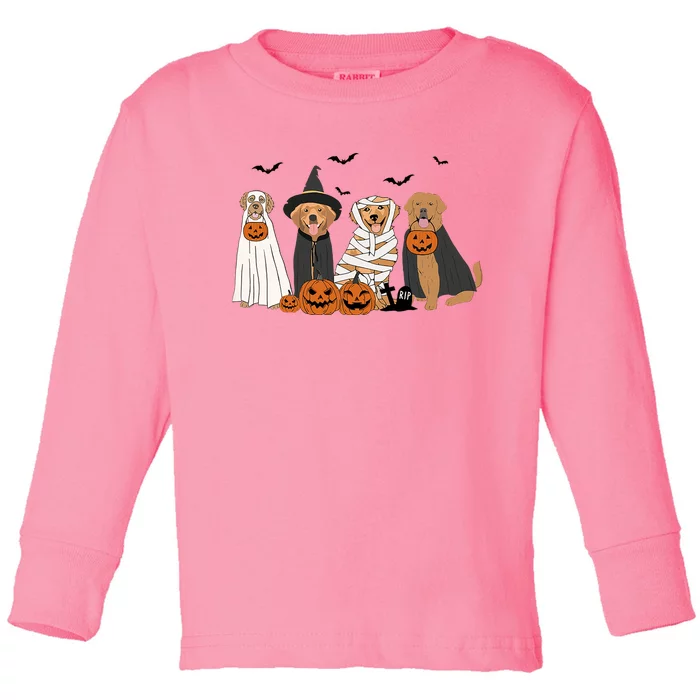 Golden Retriever Ghost Dog Halloween Toddler Long Sleeve Shirt