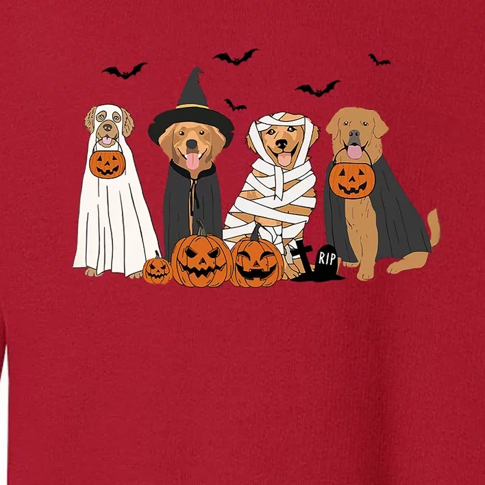 Golden Retriever Ghost Dog Halloween Toddler Sweatshirt