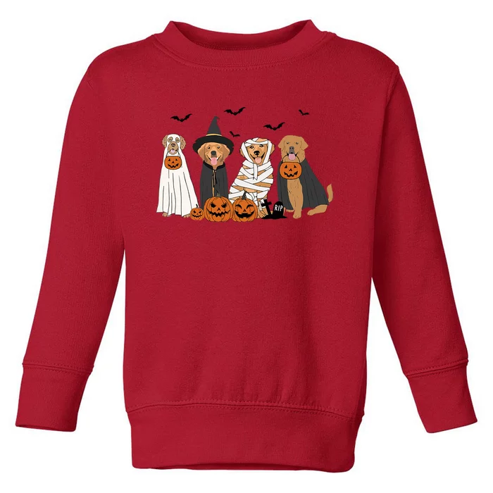 Golden Retriever Ghost Dog Halloween Toddler Sweatshirt