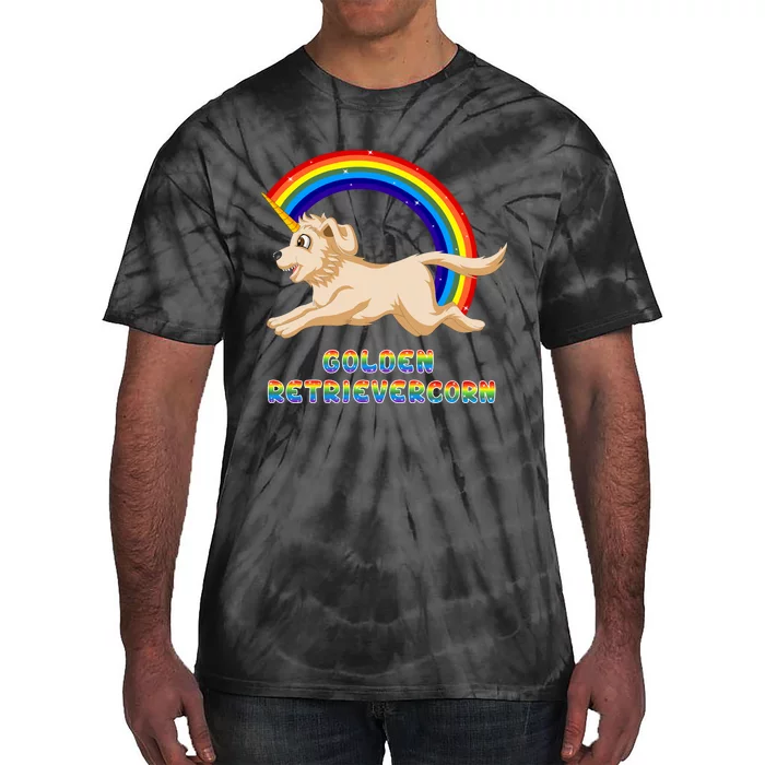 Golden Retriver Golden Retrivercorn Tie-Dye T-Shirt