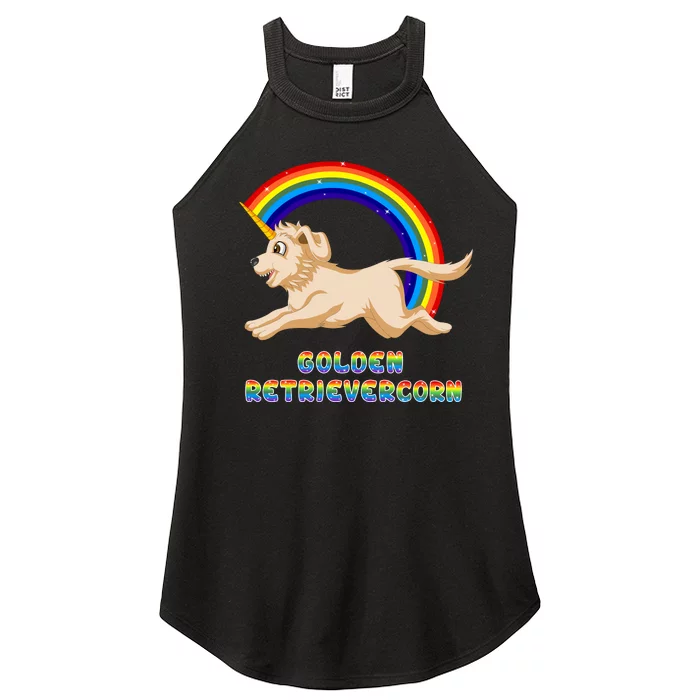 Golden Retriver Golden Retrivercorn Women’s Perfect Tri Rocker Tank