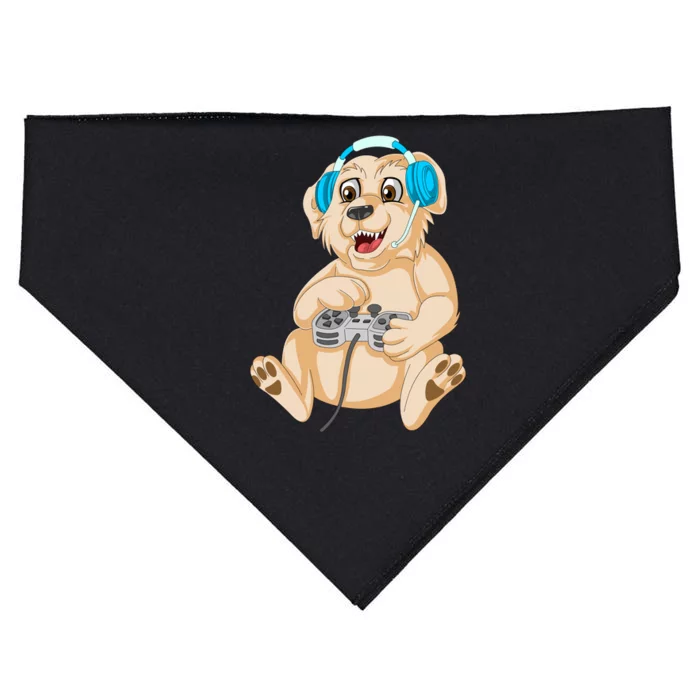 Golden Retriver Gamer USA-Made Doggie Bandana