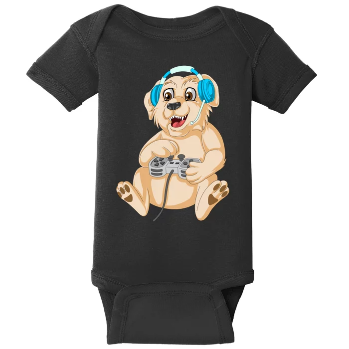 Golden Retriver Gamer Baby Bodysuit