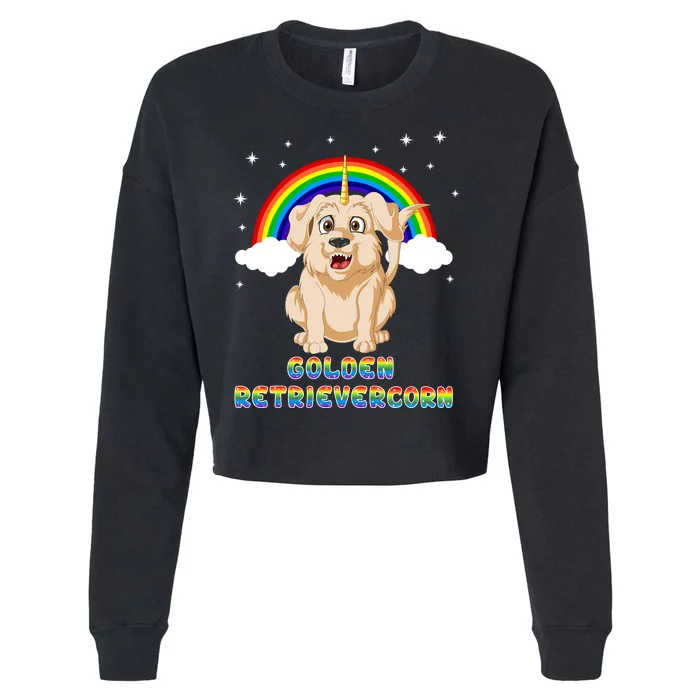 Golden Retriver Golden Retrivercorn Cropped Pullover Crew