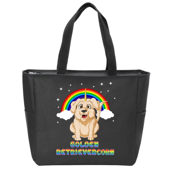 Golden Retriver Golden Retrivercorn Zip Tote Bag