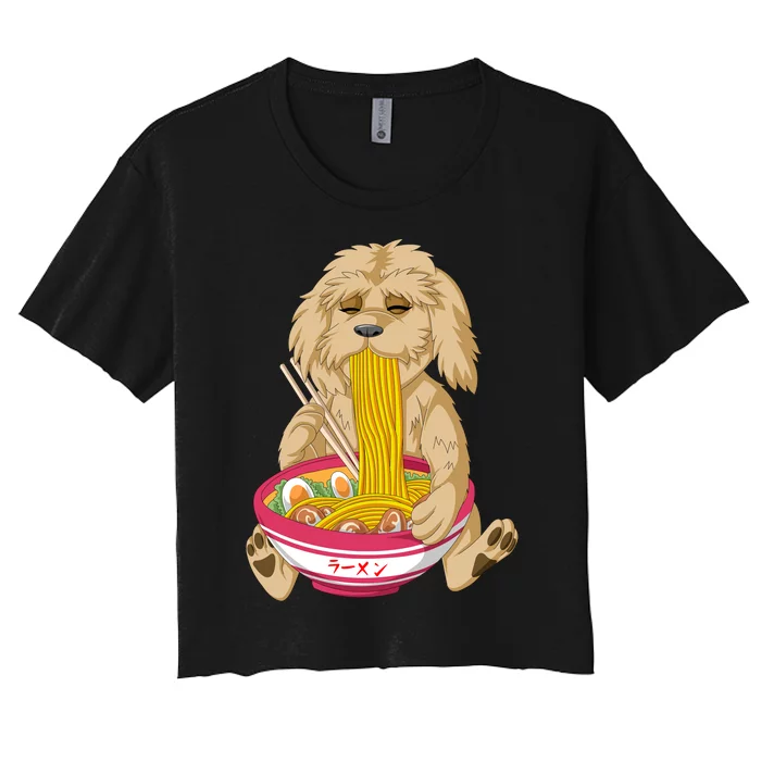 Goldendoodle Ramen Women's Crop Top Tee