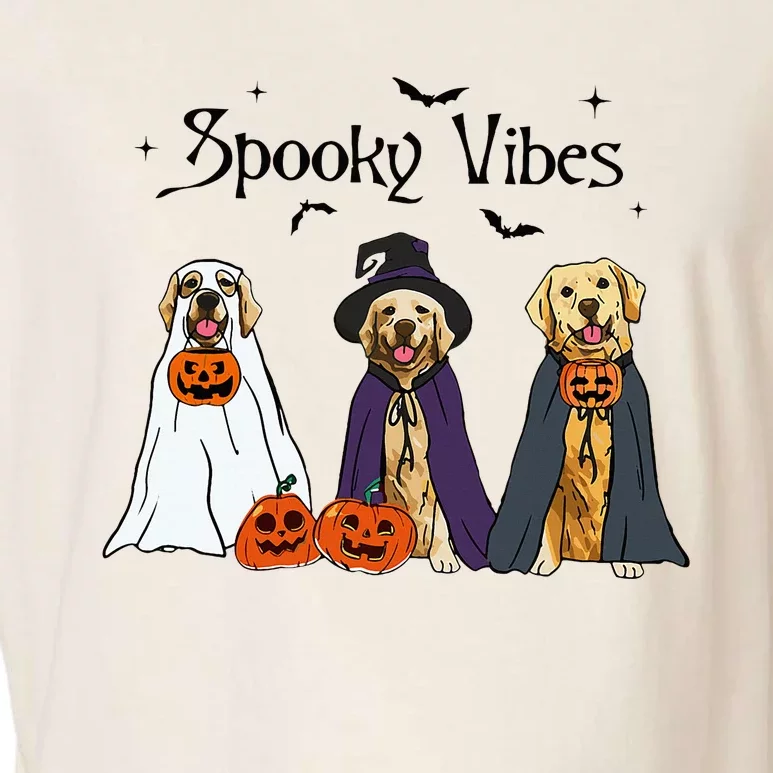 Golden Retriever Ghost Dogs Halloween Dog Witch Spooky Vibes Garment-Dyed Women's Muscle Tee