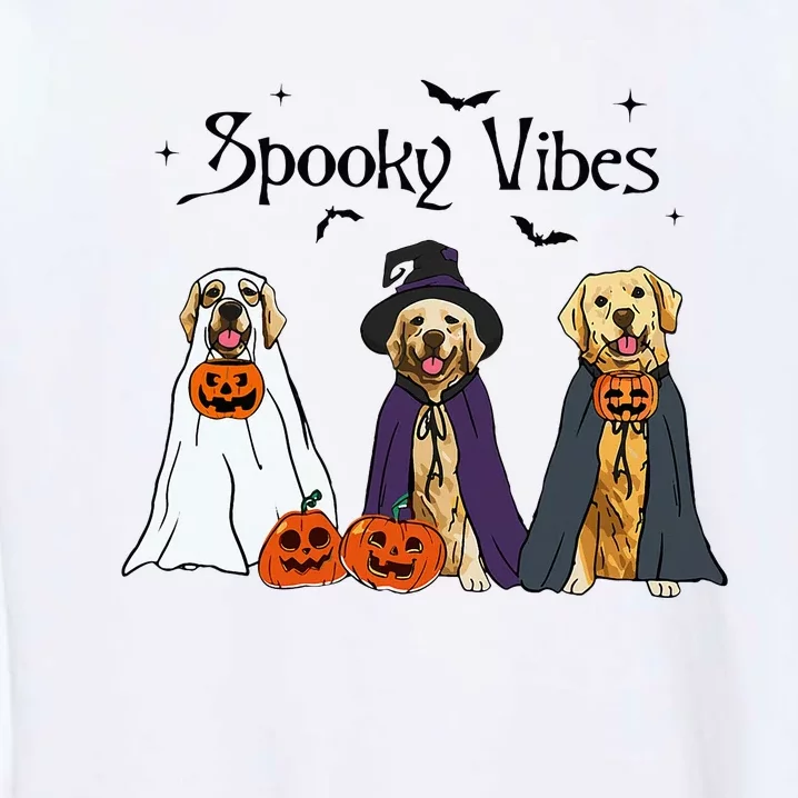 Golden Retriever Ghost Dogs Halloween Dog Witch Spooky Vibes Garment-Dyed Sweatshirt