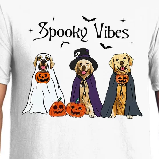 Golden Retriever Ghost Dogs Halloween Dog Witch Spooky Vibes Pajama Set