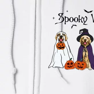 Golden Retriever Ghost Dogs Halloween Dog Witch Spooky Vibes Full Zip Hoodie