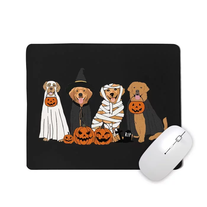 Golden Retriever Ghost Dog Halloween Golden Retriever Witch Gift Mousepad