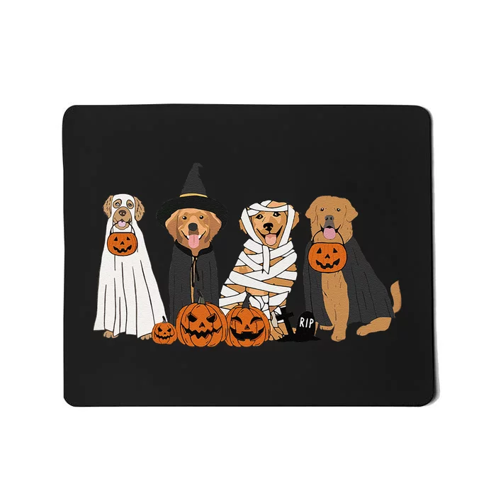 Golden Retriever Ghost Dog Halloween Golden Retriever Witch Gift Mousepad