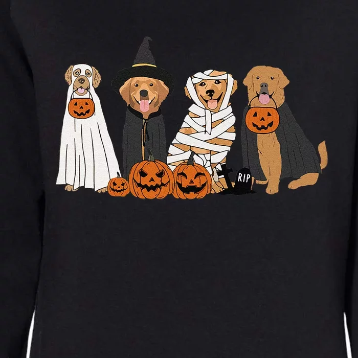 Golden Retriever Ghost Dog Halloween Golden Retriever Witch Gift Womens California Wash Sweatshirt