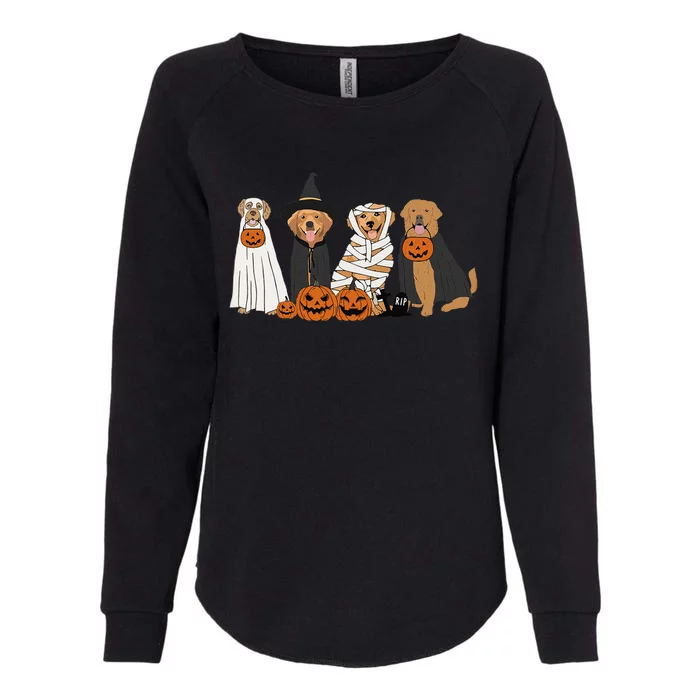 Golden Retriever Ghost Dog Halloween Golden Retriever Witch Gift Womens California Wash Sweatshirt