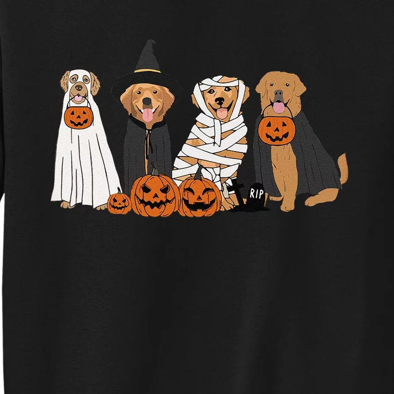 Golden Retriever Ghost Dog Halloween Golden Retriever Witch Gift Tall Sweatshirt