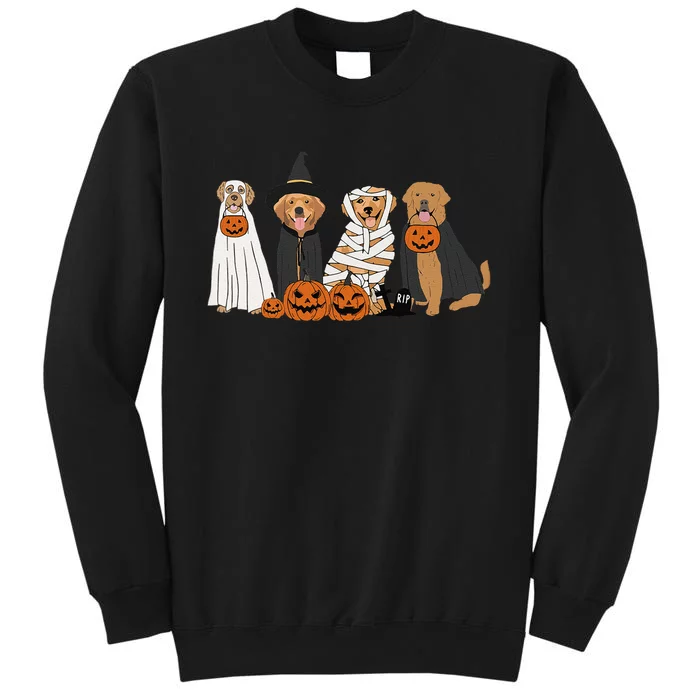 Golden Retriever Ghost Dog Halloween Golden Retriever Witch Gift Tall Sweatshirt