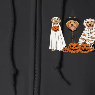 Golden Retriever Ghost Dog Halloween Golden Retriever Witch Gift Full Zip Hoodie