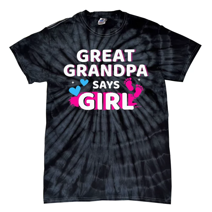 Gender reveal great grandpa says matching baby party Tie-Dye T-Shirt