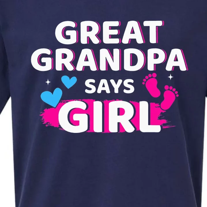 Gender reveal great grandpa says matching baby party Sueded Cloud Jersey T-Shirt