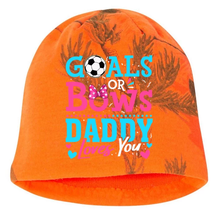 Gender Reveal Goals Or Bows Daddy Loves You Soccer Kati - Camo Knit Beanie