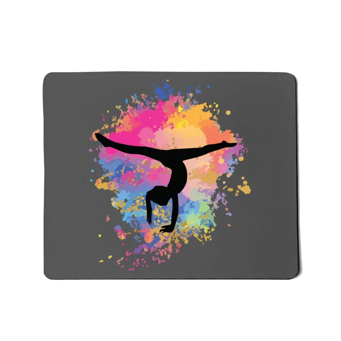 Girl Rainbow Gymnastics Female Gymnast Silhouette HandStand Mousepad