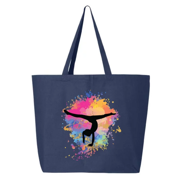 Girl Rainbow Gymnastics Female Gymnast Silhouette HandStand 25L Jumbo Tote