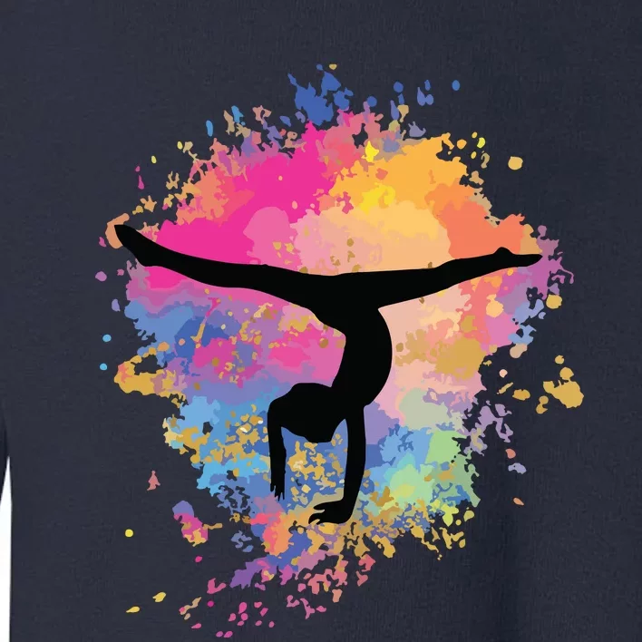 Girl Rainbow Gymnastics Female Gymnast Silhouette HandStand Toddler Sweatshirt