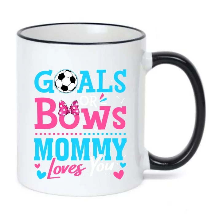 Gender Reveal Goals Or Bows Mommy Loves You Soccer Black Color Changing Mug