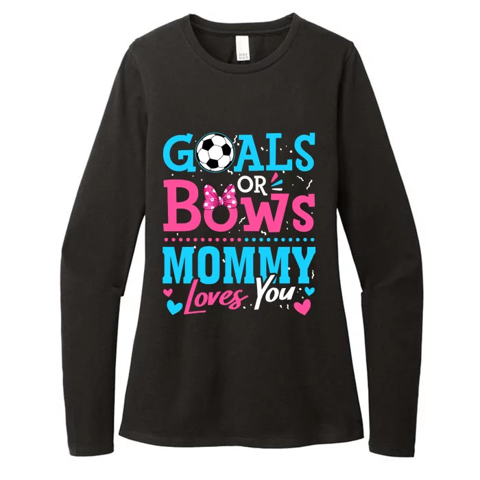 Gender Reveal Goals Or Bows Mommy Loves You Soccer Womens CVC Long Sleeve Shirt