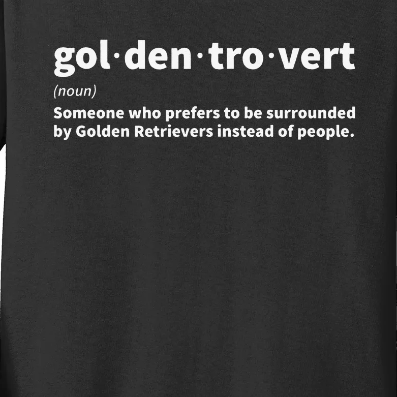 Golden Retriever Goldentrovert for Golden Retriever Lovers Kids Long Sleeve Shirt