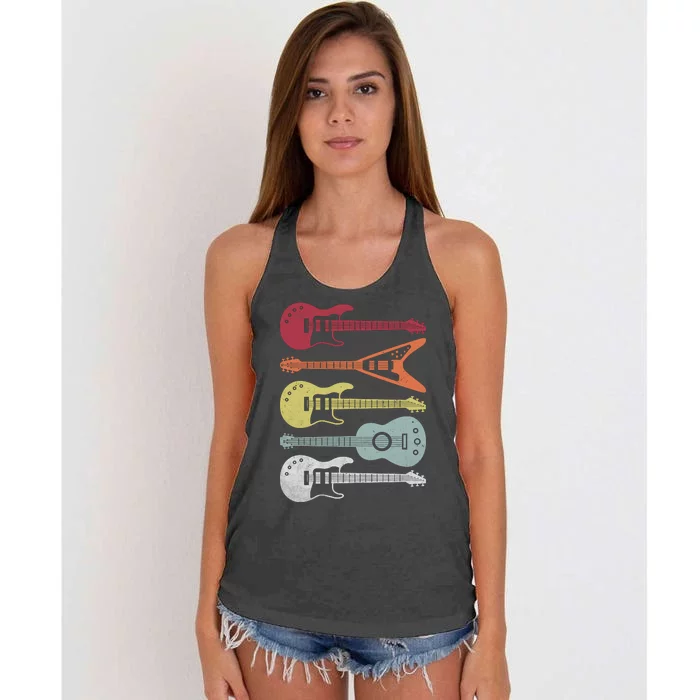 Guitar Retro Women's Knotted Racerback Tank