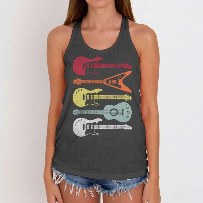 Guitar Retro Women's Knotted Racerback Tank