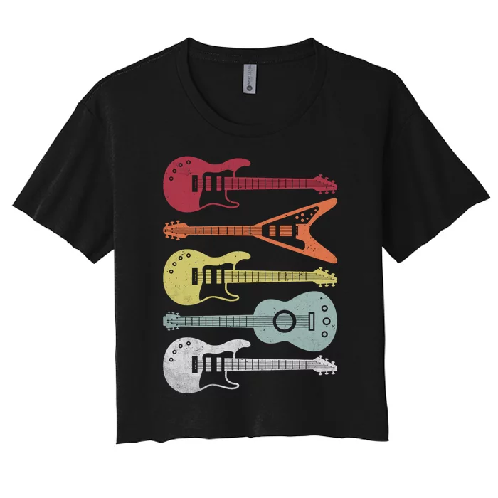 Guitar Retro Women's Crop Top Tee