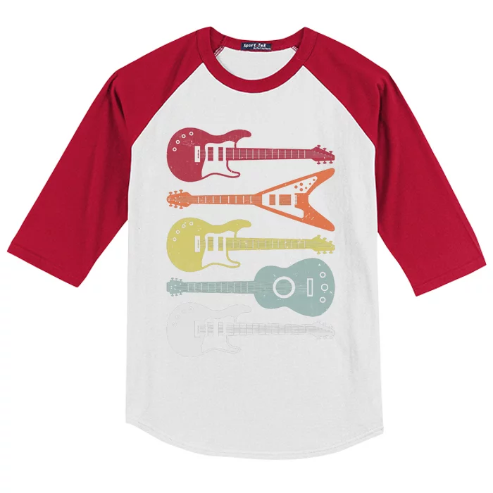 Guitar Retro Kids Colorblock Raglan Jersey