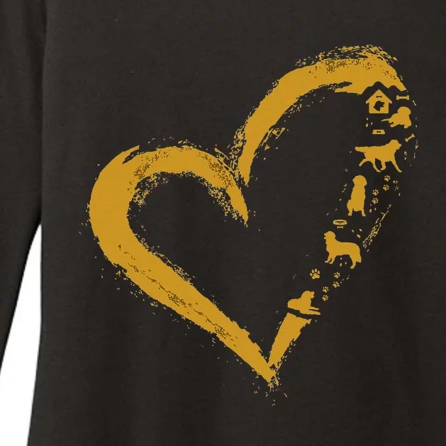 Golden Retriever Gold Dog Heart Shape Golden Dog Lover Gift Womens CVC Long Sleeve Shirt