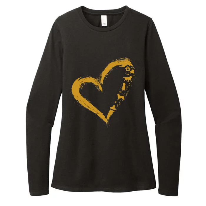 Golden Retriever Gold Dog Heart Shape Golden Dog Lover Gift Womens CVC Long Sleeve Shirt