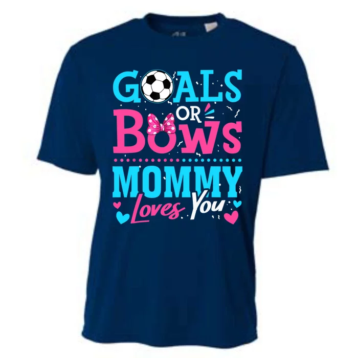 Gender Reveal Goals Or Bows Mommy Loves You Soccer Cooling Performance Crew T-Shirt