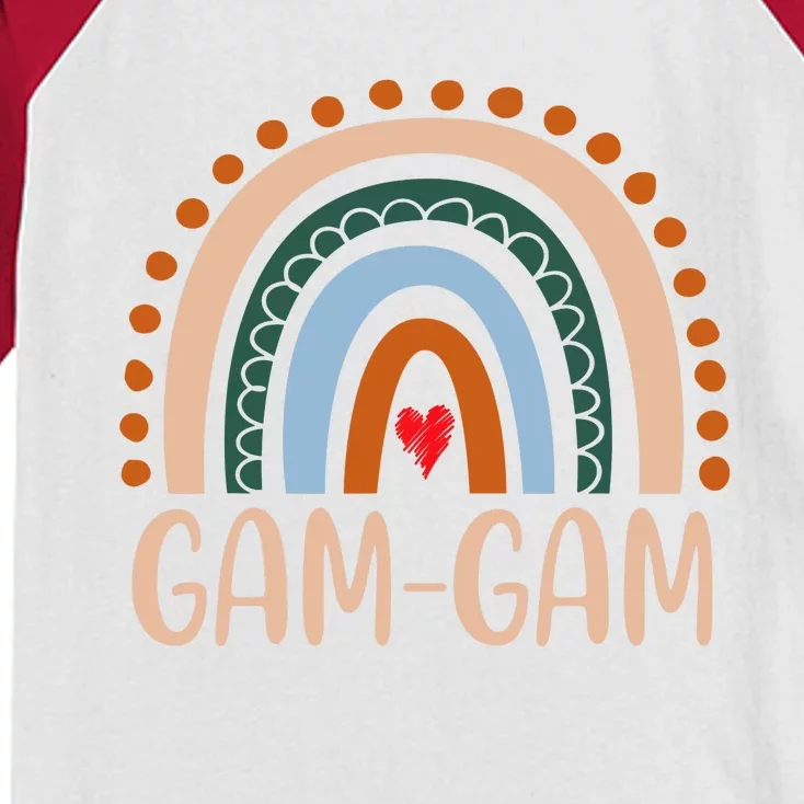 GamGam Rainbow Grandma Cute Mothers Day Funny GamGam Kids Colorblock Raglan Jersey