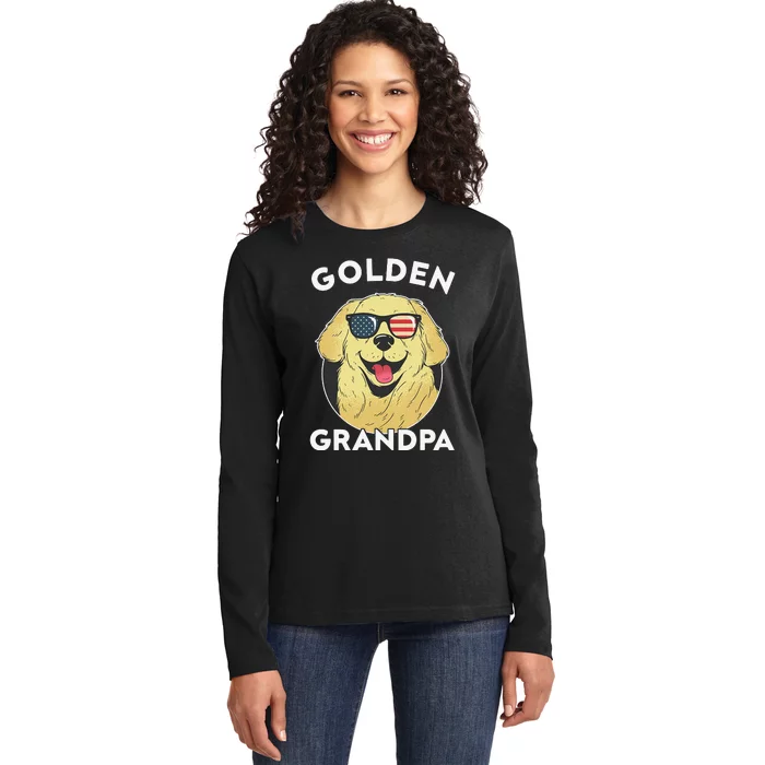 Golden Retriever Grandpa Ladies Long Sleeve Shirt