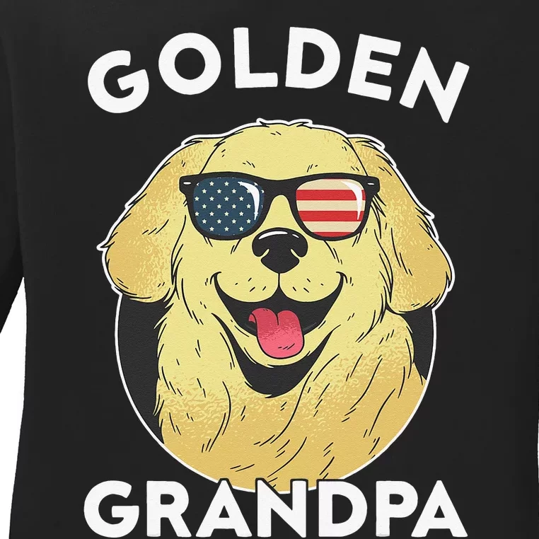 Golden Retriever Grandpa Ladies Long Sleeve Shirt