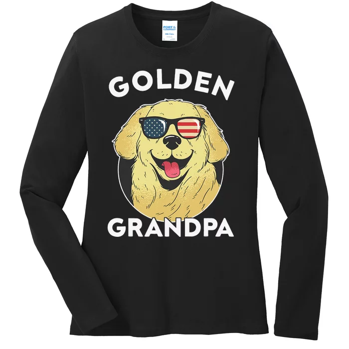 Golden Retriever Grandpa Ladies Long Sleeve Shirt