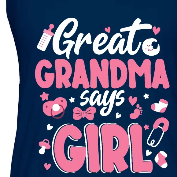 Gender Reveal Great Grandma Says Girl Baby Matching Family Long Sleeve Ladies Essential Flowy Tank