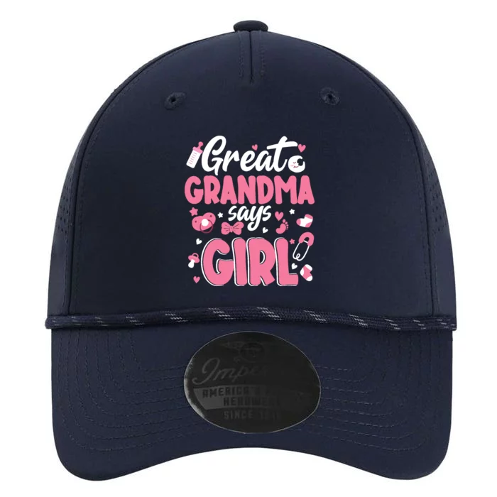 Gender Reveal Great Grandma Says Girl Baby Matching Family Long Sleeve Performance The Dyno Cap