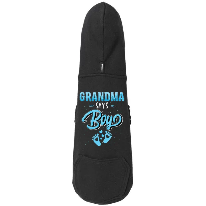 Gender reveal grandma says baby matching family set Doggie 3-End Fleece Hoodie