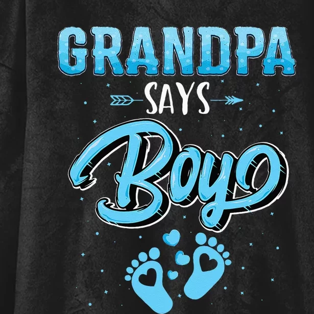 Gender Reveal Grandpa Says Boy Baby Matching Family Set Hooded Wearable Blanket