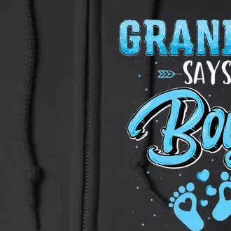 Gender Reveal Grandpa Says Boy Baby Matching Family Set Full Zip Hoodie