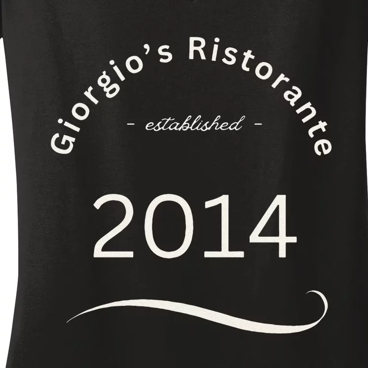 Giorgios Ristorante Great Food Atmosphere Aura Women's V-Neck T-Shirt