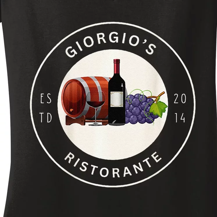 GiorgioS Ristorante Great Food Atmosphere Aura Women's V-Neck T-Shirt