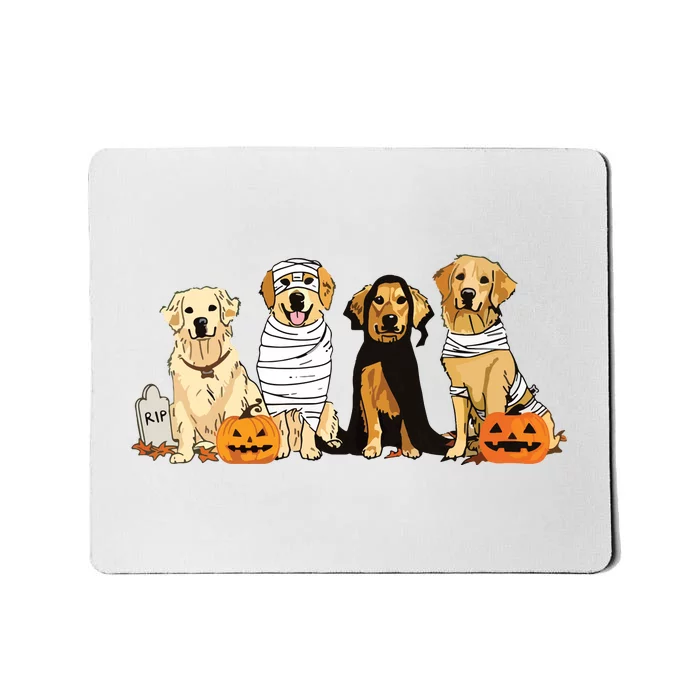 Golden Retriever Ghost Dog Halloween Golden Retriever Witch Vneck Mousepad