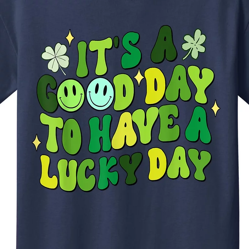 Green Retro Groovy St Patricks Day Party Kids T-Shirt